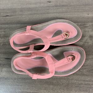 Socosands Womens Sandals Size 8 EUR 39 Orange Comfort Slip On Padded New T Strap